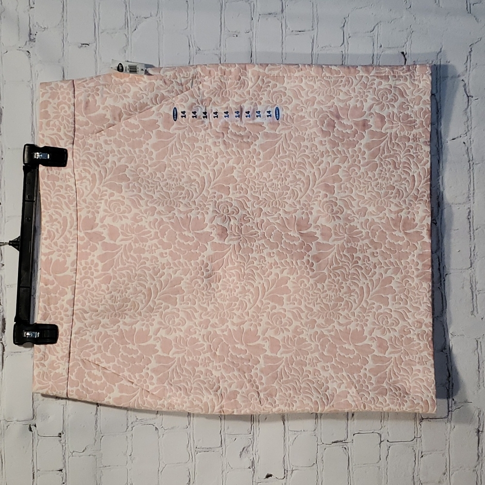 Old Navy plus size low waist dusty pink and cream pencil skirt NWT